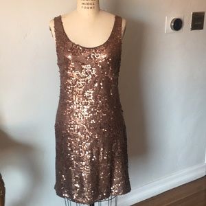Black gold sequin dress